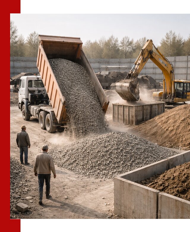 Доставка нерудных материалов с погрузкой и разгрузкой в Новокубанске