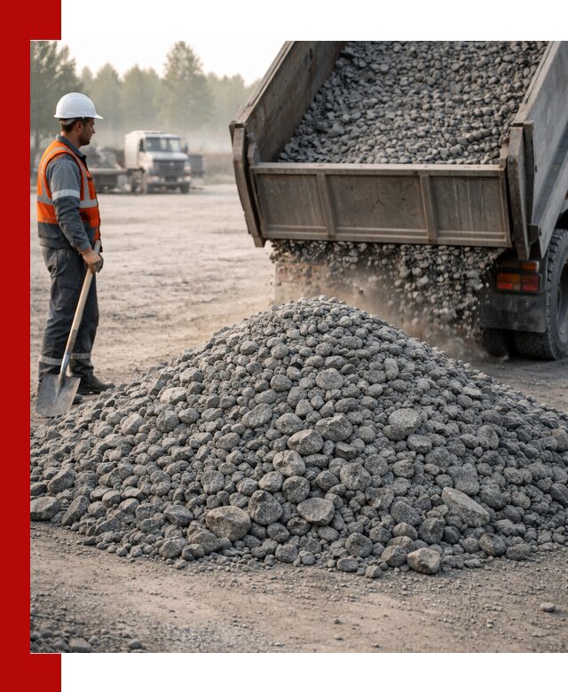 Гранитный щебень фракции 100–201 для строительства в Новокубанске