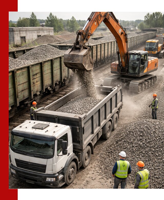 Железнодорожный щебень фракция 25–60 для поставок в Новокубанске