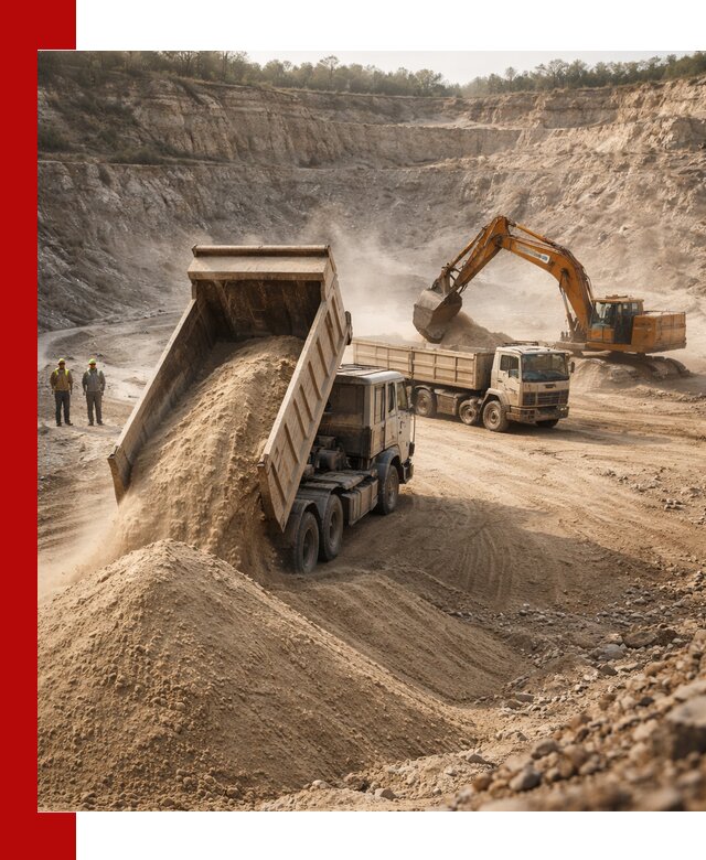 Карьерный песок навалом с доставкой в Новокубанске