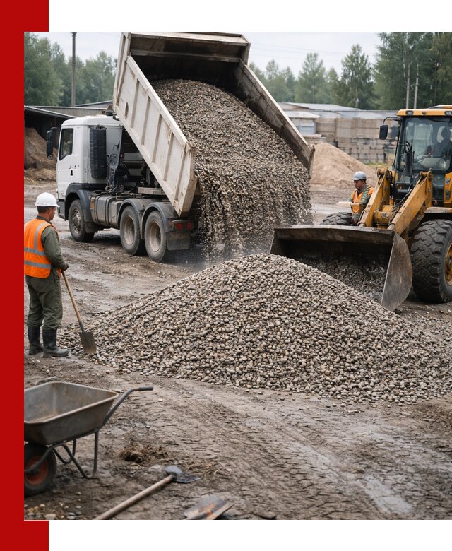 Мытый гравий с доставкой в Новокубанске от карьера до участка