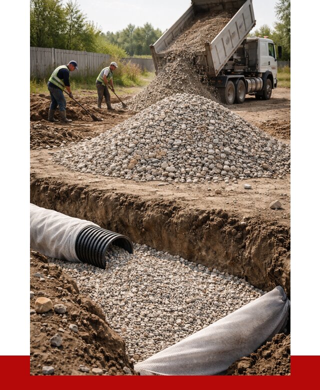 Гравий для дренажа в Новокубанске от 2288 р., доставка ПРОНЕРУДНкб