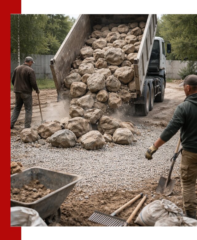 Доставка и укладка булыжника в Новокубанске