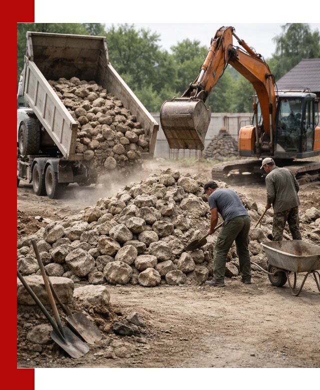 Доставка и разгрузка бутового камня в Новокубанске