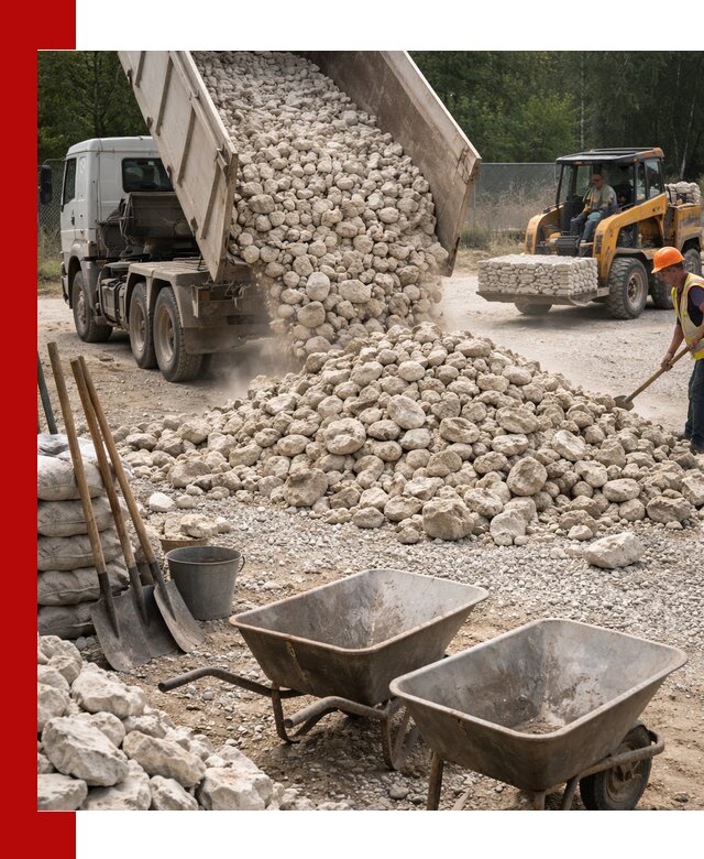 Доставка и продажа бутового известнякового камня в Новокубанске