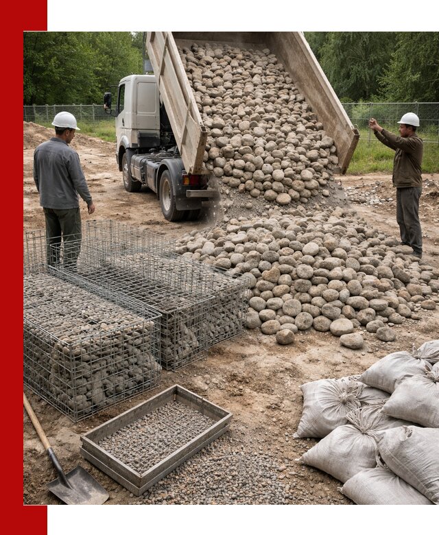 Камень для габионов фракция 70–151 в Новокубанске