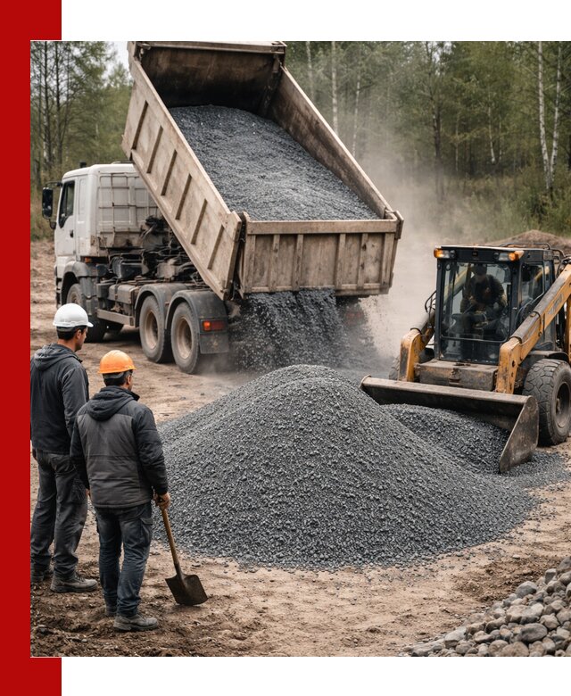 Гранитный отсев 0-5 с доставкой и разгрузкой в Новокубанске