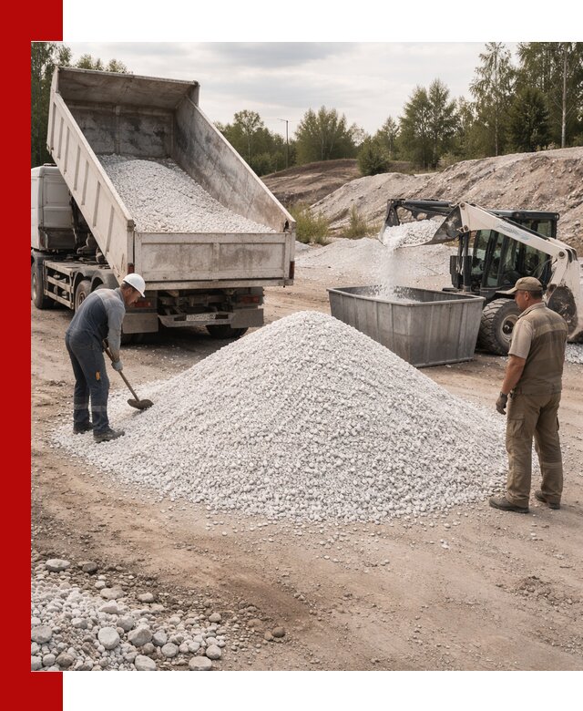 Доставка и продажа белой мраморной крошки в Новокубанске