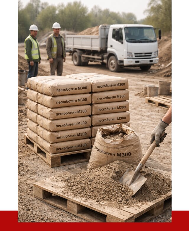Пескобетон М300 в Новокубанске с доставкой от 4835 р. за куб | ПРОНЕРУДНкб