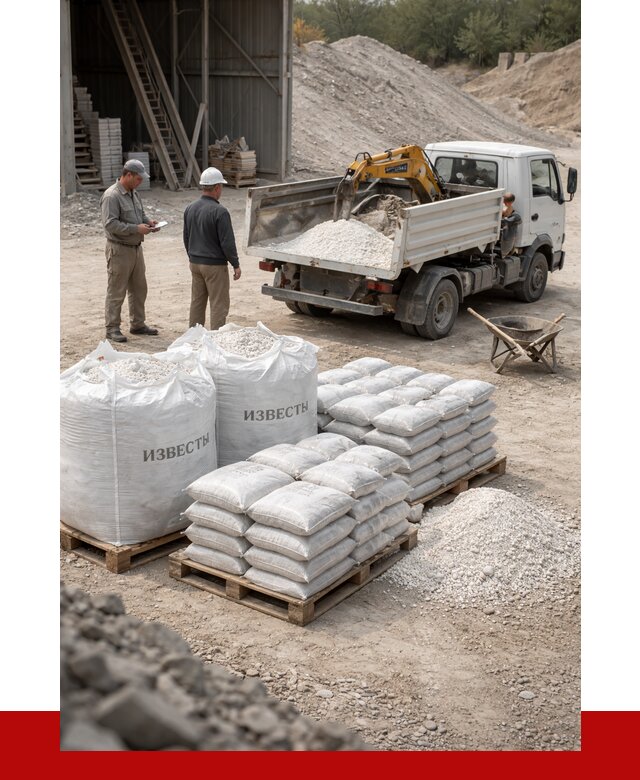 Известь строительная в Новокубанске с доставкой от 4367 р. | ПРОНЕРУДНкб