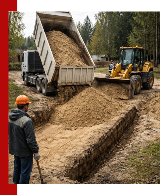 Доставка песчаного грунта в Новокубанске для строительных работ