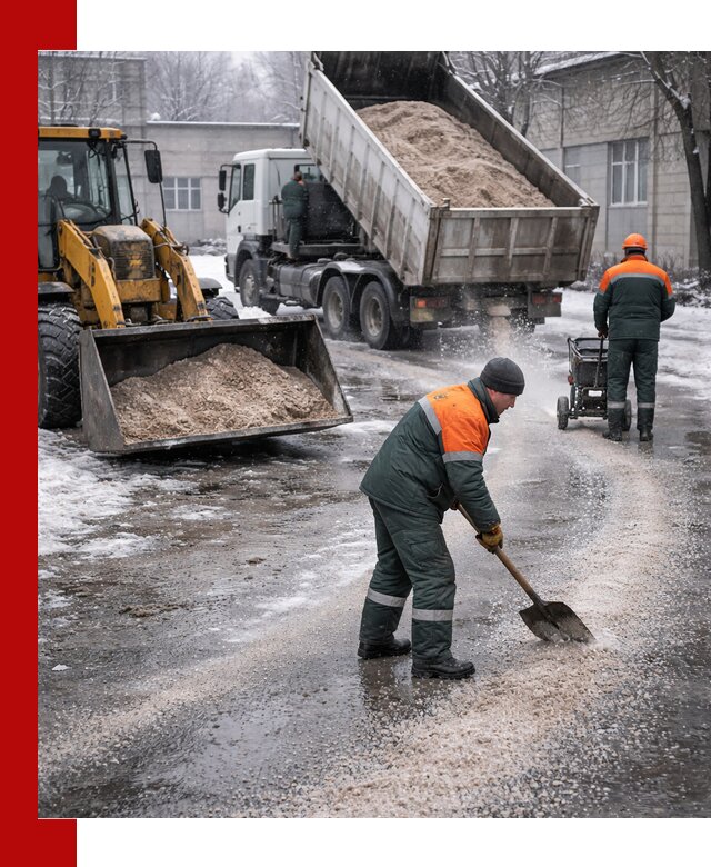 Реагент против гололеда с доставкой и нанесением в Новокубанске