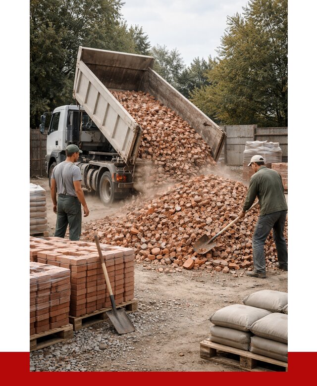 Бой кирпича в Новокубанске с доставкой от 4367 руб/куб | ПРОНЕРУДНкб