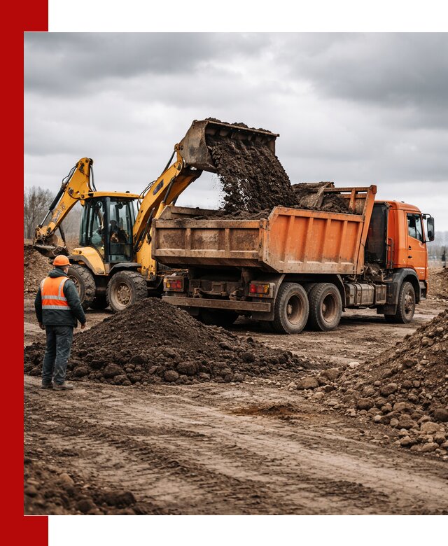 Вывоз грунта и строительного мусора в Новокубанске грузовыми самосвалами