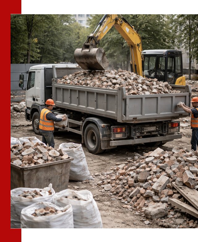 Вывоз строительного мусора в Новокубанске с самосвалами и контейнерами