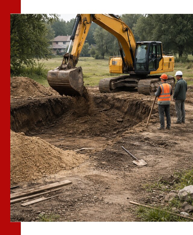 Рытье котлована под фундамент в Новокубанске (быстро и недорого)